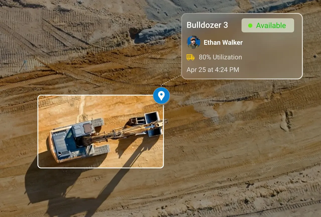 La plateforme SOGUISIT localise un engin de chantier et son opérateur